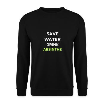 Wasser sparen, Absinth trinken - Unisex Pullover - Schwarz - Vorne - Alina (178cm) & Michal (187cm)