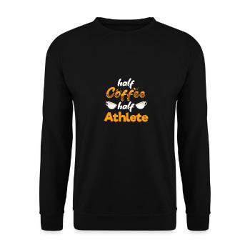 Half Coffee Half Athlete Funny Player Humor - Unisex Sweatshirt - black - Front - Alina (178cm) & Michal (187cm)