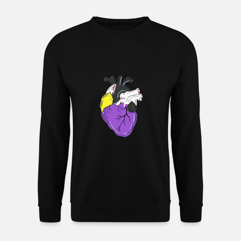 Nonbinary Pride Heart Nonbinary Pride - Unisex Sweatshirt - black