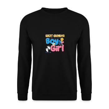 Pink or Blue Great-Grandma Loves You Best - Unisex Pullover - Schwarz - Vorne - Alina (178cm) & Michal (187cm)