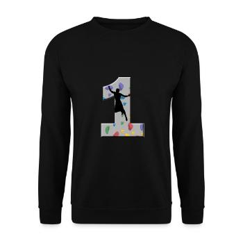 1 Years Old Climber Birthday Bouldering Climbing R - Unisex Pullover - Schwarz - Vorne - Alina (178cm) & Michal (187cm)