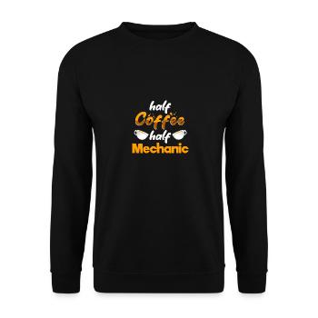 Moitié café moitié mécanicien drôle de réparation de voiture humour - Sweat-shirt Unisexe - noir - Devant - Alina (178cm) & Michal (187cm)