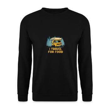 I Travel for Food Road Trip Traveler Adventure - Unisex Sweatshirt - black - Front - Alina (178cm) & Michal (187cm)