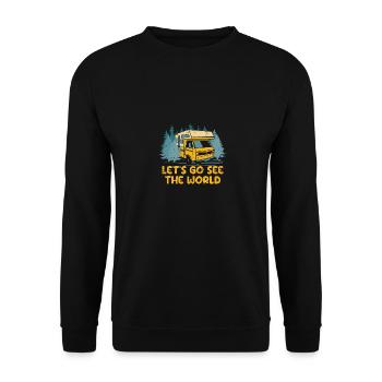 World Traveler Road Trip Travel Lover - Unisex Pullover - Schwarz - Vorne - Alina (178cm) & Michal (187cm)