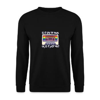 Est-ce gay ici LGBTQ Ally Trans Gay Pride Arc-en-ciel - Sweat-shirt Unisexe - noir - Devant - Alina (178cm) & Michal (187cm)