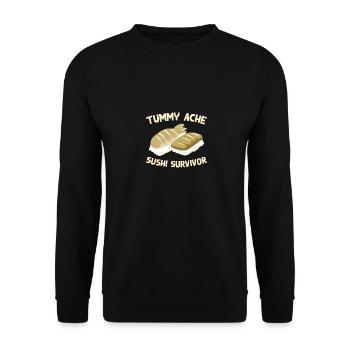 Mal de ventre Sushi Survivant Drôle de nourriture préférée - Sweat-shirt Unisexe - noir - Devant - Alina (178cm) & Michal (187cm)