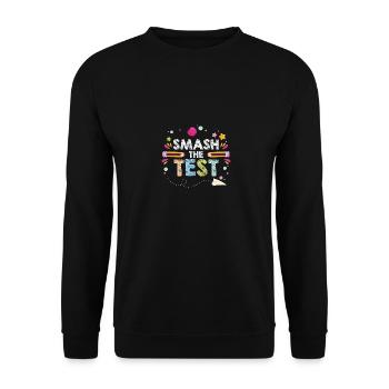 Funny Smash The Test Exam Day Enseignant Étudiant - Sweat-shirt Unisexe - noir - Devant - Alina (178cm) & Michal (187cm)