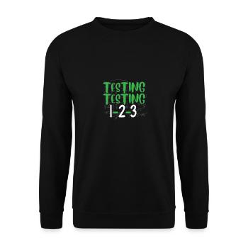 Funny Test Day Exam Teacher Student School - Unisex Sweatshirt - black - Front - Alina (178cm) & Michal (187cm)