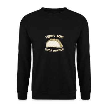 Mal de ventre Tacos Survivant Drôle de nourriture préférée - Sweat-shirt Unisexe - noir - Devant - Alina (178cm) & Michal (187cm)