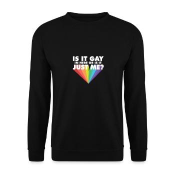 Is It Gay Here LGBTQ Proud Ally Gay Pride Parade - Unisex Sweatshirt - black - Front - Alina (178cm) & Michal (187cm)