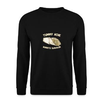 Tummy Ache Burrito Survivor Funny Favorite Food - Unisex Sweatshirt - black - Front - Alina (178cm) & Michal (187cm)