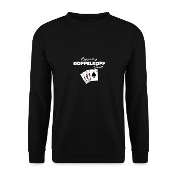 Doppelkopf Offizielles Shirt - Unisex Pullover - Schwarz - Vorne - Alina (178cm) & Michal (187cm)