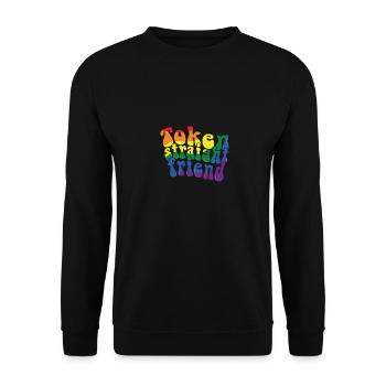 Token Straight Friend LGBTQ Proud Ally Gay Pride - Unisex Sweatshirt - black - Front - Alina (178cm) & Michal (187cm)