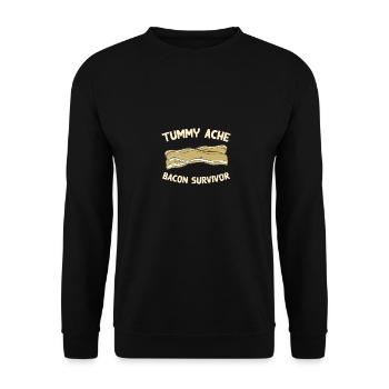 Tummy Ache Bacon Survivor Funny Favorite Food - Unisex Sweatshirt - black - Front - Alina (178cm) & Michal (187cm)