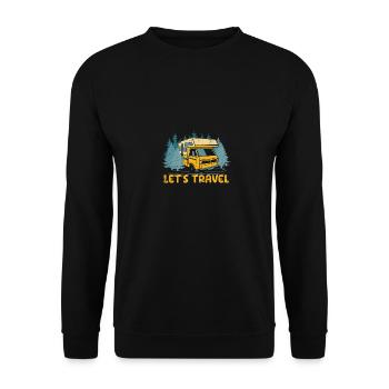 Lets Travel Vacation Traveler Trip Travel Lover - Unisex Sweatshirt - black - Front - Alina (178cm) & Michal (187cm)