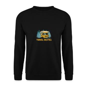 Traveler Road Trip Travel Lover Adventure - Unisex Sweatshirt - black - Front - Alina (178cm) & Michal (187cm)
