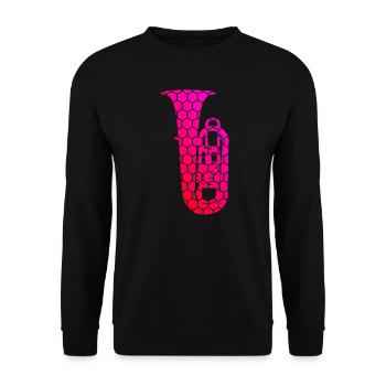 Damen Blasmusik Tuba Blasinstrument Tuba Tubaspiel - Unisex Pullover - Schwarz - Vorne - Alina (178cm) & Michal (187cm)