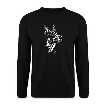 Portrait de chien de bétail australien Hunde Hund Wilsigns - Sweat-shirt Unisexe - noir - Devant - Alina (178cm) & Michal (187cm)