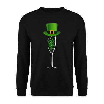 Kleeblatt Sektglas - Unisex Pullover - Schwarz - Vorne - Alina (178cm) & Michal (187cm)