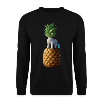 Licorne ananas - Licorne tropicale - Sweat-shirt Unisexe - noir - Devant - Alina (178cm) & Michal (187cm)