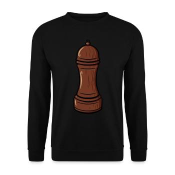 pepper mill salt mill pepper shaker pepper salt - Unisex Sweatshirt - black - Front - Alina (178cm) & Michal (187cm)
