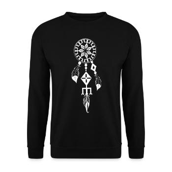Folklore Graphique international traditionnel - Sweat-shirt Unisexe - noir - Devant - Alina (178cm) & Michal (187cm)