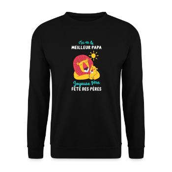 Body bébé meilleur papa première fête des pères - Sweat-shirt Unisexe - noir - Devant - Alina (178cm) & Michal (187cm)