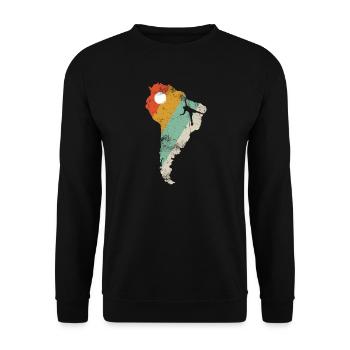 Argentina Retro Stripe Map - Unisex Sweatshirt - black - Front - Alina (178cm) & Michal (187cm)