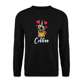 Caffeine Coffee Drinking Coffee Drinker Saying - Unisex Sweatshirt - black - Front - Alina (178cm) & Michal (187cm)