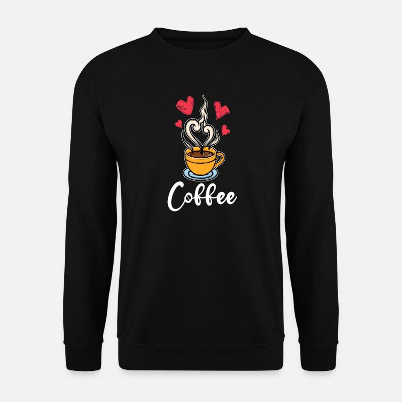 Koffein Kaffee Trinken Kaffeetrinker Spruch - Unisex Pullover - Schwarz