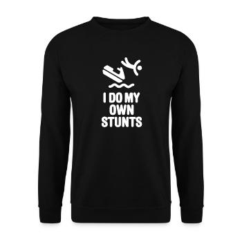 Jet-Ski PWC Jet-Boat Jetski I do my own stunts - Unisex Sweatshirt - black - Front - Alina (178cm) & Michal (187cm)