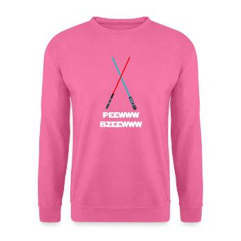peewww bzeewww drôle de sabre laser conception de mots lumineux - Sweat-shirt Unisexe - rose - Devant