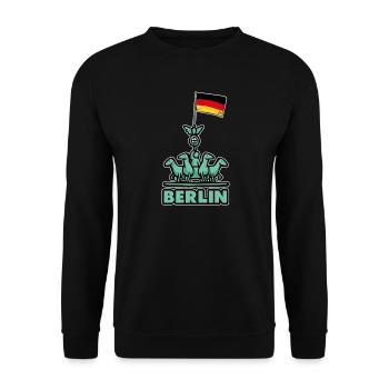 Berlin - Unisex Sweatshirt - black - Front - Alina (178cm) & Michal (187cm)