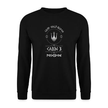 Cabin #3 in Camp Half Blood, Child of Poseidon - Unisex Sweatshirt - black - Front - Alina (178cm) & Michal (187cm)