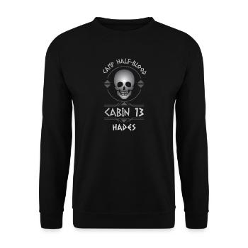 Cabin #13 in Camp Half Blood, Child of Hades - Unisex Sweatshirt - black - Front - Alina (178cm) & Michal (187cm)