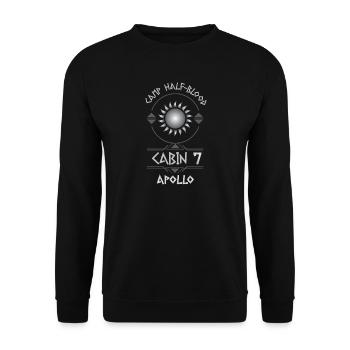 Cabin #7 in Camp Half Blood, Child of Apollo - Unisex Sweatshirt - black - Front - Alina (178cm) & Michal (187cm)