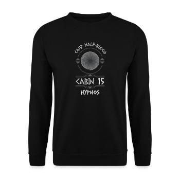 Cabin #15 in Camp Half Blood, Child of Hypnos - Unisex Sweatshirt - black - Front - Alina (178cm) & Michal (187cm)