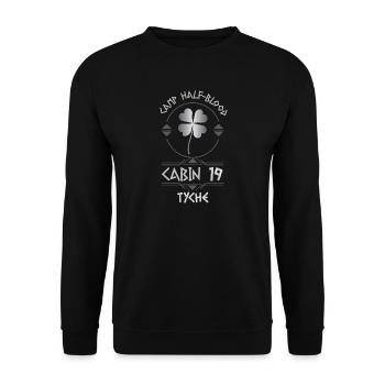 Cabin #19 in Camp Half Blood, Child of Tyche - Unisex Sweatshirt - black - Front - Alina (178cm) & Michal (187cm)