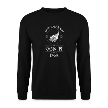 Cabin #19 in Camp Half Blood, Child of Tyche - Unisex Sweatshirt - black - Front - Alina (178cm) & Michal (187cm)