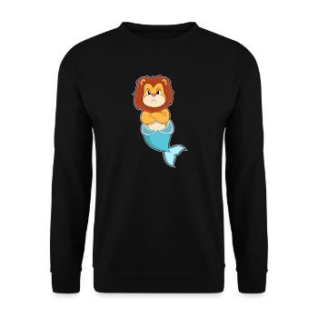 Lion Mermaid - Unisex Sweatshirt - black - Front - Alina (178cm) & Michal (187cm)