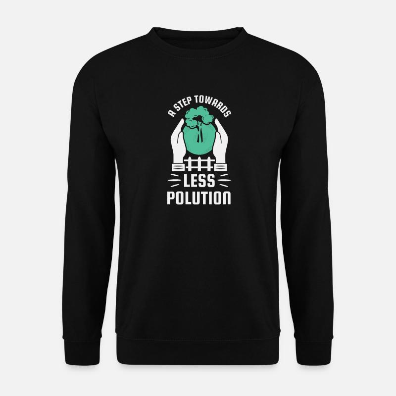 Step towards less pollution - Unisex Sweatshirt - black