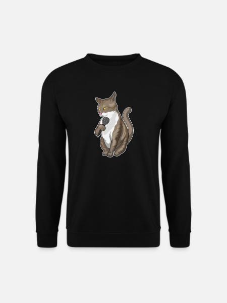 Cat Singer Microphone Singing - Unisex Sweatshirt - black