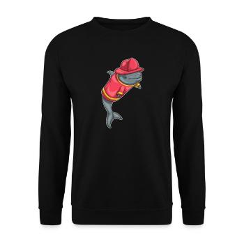 Pompiers de Delfin - Sweat-shirt Unisexe - noir - Devant - Alina (178cm) & Michal (187cm)