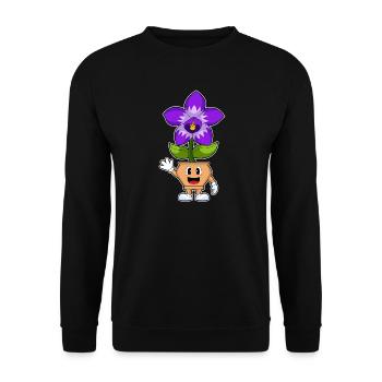 Lustige Orchidee - Unisex Pullover - Schwarz - Vorne - Alina (178cm) & Michal (187cm)