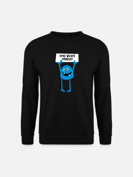 Opa Monster wild Demo Comic coole lustige Sprüche - Unisex Pullover - Schwarz