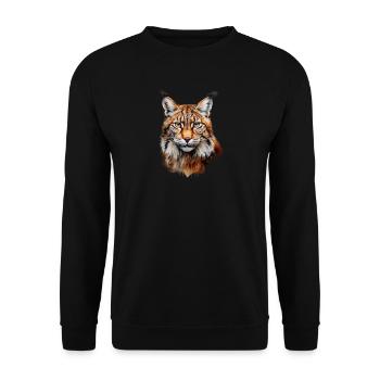 Lynx Portrait – Wild Animal Design - Sweat-shirt Unisexe - noir - Devant - Alina (178cm) & Michal (187cm)