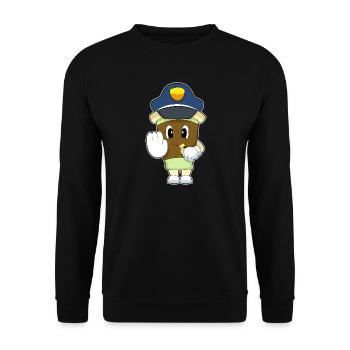 Kaffee Polizist Trillerpfeife Polizei - Unisex Pullover - Schwarz - Vorne - Alina (178cm) & Michal (187cm)