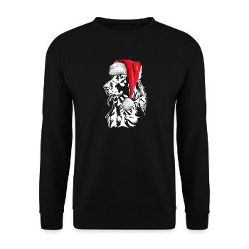 Père Noël Setter Chiens de Noël Wilsigns - Sweat-shirt Unisexe - noir - Devant - Alina (178cm) & Michal (187cm)