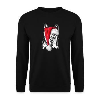 Tschechoslowakischer Wolfhund Weihnachten Wilsigns - Unisex Pullover - Schwarz - Vorne - Alina (178cm) & Michal (187cm)