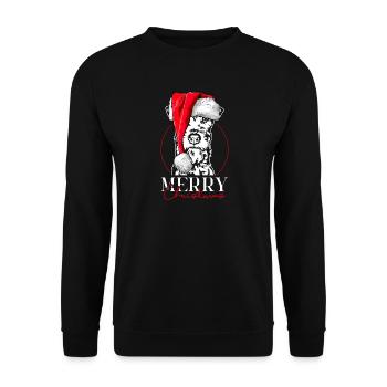 Santa Irish Terrier Merry Christmas Dogs Wilsigns - Unisex Sweatshirt - black - Front - Alina (178cm) & Michal (187cm)